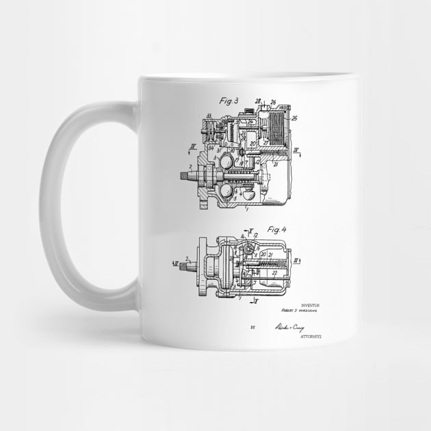 Control Mechanism for Adjusting the Fuel Engine Vintage Patent Hand Drawing by TheYoungDesigns